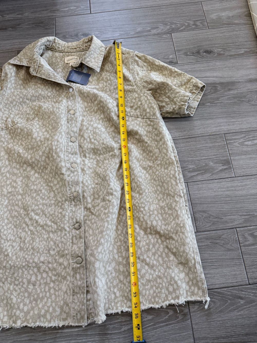 Universal Thread|Olive cream Leopard print denim button down shirt dress•••NWT - Picture 15 of 15